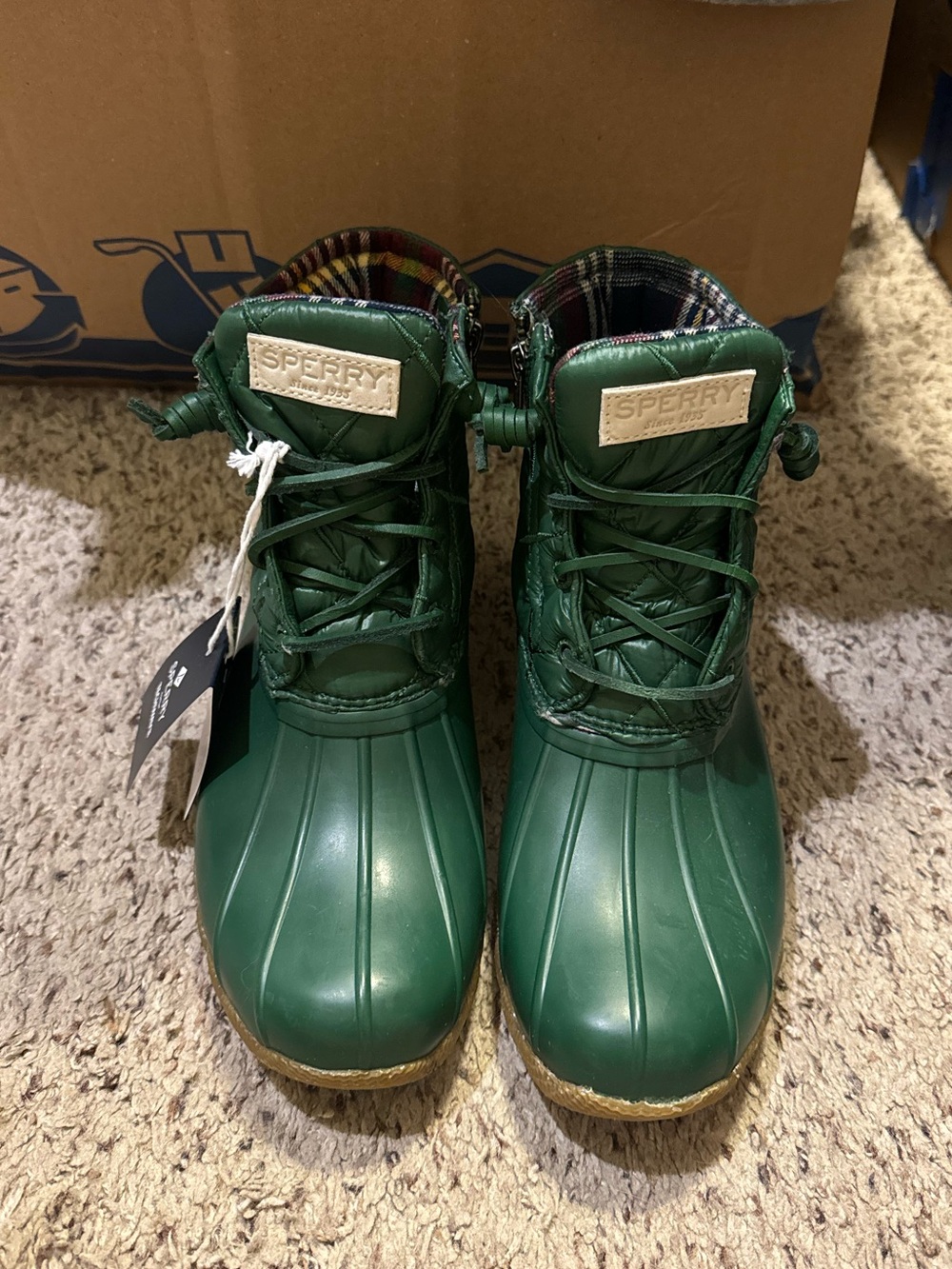 Sperry Green Waterproof Duck Boots